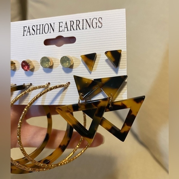 Tortoise Shell Earrings + Studs - Picture 2 of 3